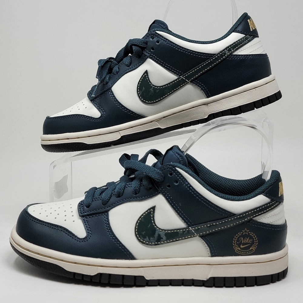 Nike Dunk Low GS Deep Jungle Youth Size 4.5Y Sneakers Shoes FB9109-301 New - Picture 3 of 11